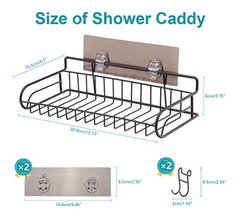 Organizador De Baño De Acero Inoxidable Autoadhesivo Marrón - comprar online