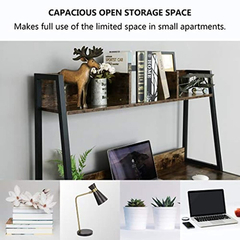 Escritorio Para Pc Con Estantes De Metal Y Madera Marrón. - Danielle's Store