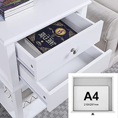 Mesa De Noche Con Cajón Y Estante De Madera Color Blanco. - Danielle's Store