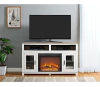 Mueble Para Tv Y Chimenea Eléctrica,madera Color Blanco