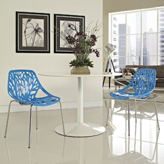 Juego De 2 Silla De Comedor Lateral, Color Azul En Plástico - tienda online