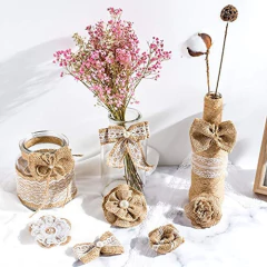 Flores De Encaje De Arpillera Para Manualidades Y Decoración