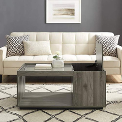 Mesa De Centro Con Estante De Madera Color Gris De 39.8 In. en internet