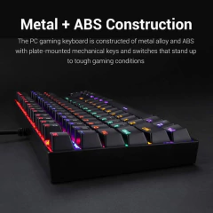 Teclado Gamer Redragon, Mecánico Red Switch Rainbow Led Rgb