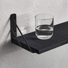 Imagen de Estantería Flotante Multifuncional De Madera Color Negro.