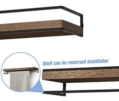 Estantería Flotante De Madera Color Marrón Y Negro/2 Piezas. - tienda online