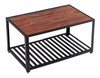 Mesa De Centro Con Estante De Metal Color Negro Y Marrón.