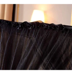 Cortina De Cama Con Dosel De Malla (doble, Negro) - tienda online