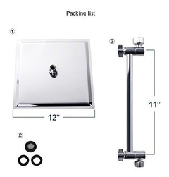 Rociador De Ducha De 12 Pulgadas Con Brazo De Extensión - tienda online