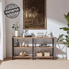 Mesa Auxiliar De Madera Marrón Y Metal Negro De 53.9 In - comprar online