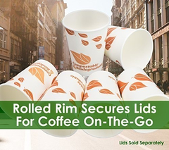 Tazas De Café De Papel Biodegradable Y Compostable De 12 Oz. - tienda online