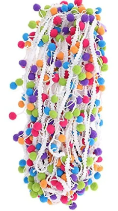 Tira De Bolas Pompón Arco Iris Para Recortar, 5 Yardas - Danielle's Store