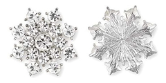 Adornos De Copo De Nieve De Cristal Plateado Con Diamantes - comprar online