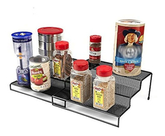 Estantería Expandible De Malla Metálica Color Negro 2 Piezas - tienda online