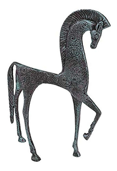 Diseño Toscano Ironwork Griego Caballo Espartano Estatua