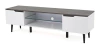 Mueble Para Tv Con Estantes De Madera Color Blanco Y Gris.