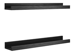 Repisas Para Cuadros Pulgadas De Madera Veteada Negra 2und - comprar online