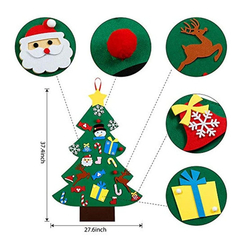 Imagen de Juego De Árbol De Navidad De Fieltro Y Muñeco De Nieve