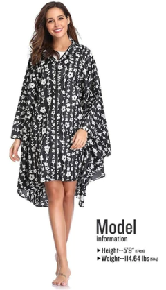 Poncho Para Lluvia Saphirose Con Capucha Y Bolsillos