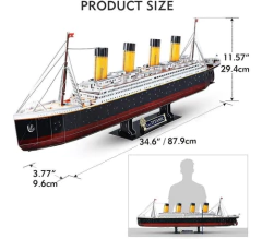 Cubicfun Led 3d Rompecabezas Titanic Barco Rms Juguetes