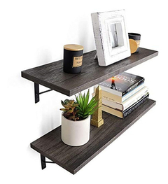 Estantería Flotante De Madera Y Metal Color Gris De 24 In. - comprar online