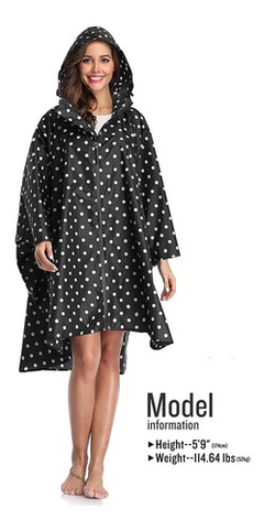 Poncho Para Lluvia Saphirose Con Capucha Y Bolsillos