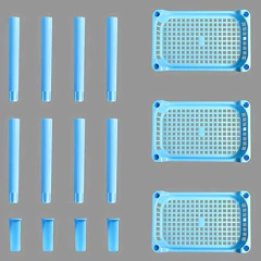 Estantería Para Almacenar De Plástico Color Azul 3 Niveles. en internet