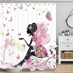 Cortina De Ducha Para Niña Con Diseño De Hada Con Alas En Un en internet