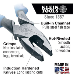 Pinza De Corte Lateral Klein Tools, Con Pela Cables, 9'' - comprar online