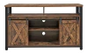 Mueble Para Tv Con Estante De Madera Color Marrón Y Negro.