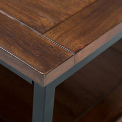 Mesa De Centro De Madera Y Metal, Color Marrón Oscuro en internet
