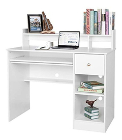 Escritorio Con Estantes Y Cajones De Madera Color Blanco. en internet