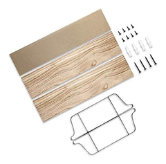 Imagen de Estantería Flotante De Madera Y Metal Color Marrón/2 Niveles