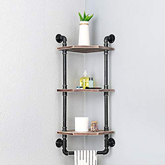 Estantería De Acero Y Madera Color Negro Y Marrón/3 Niveles. - Danielle's Store