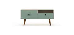 Mueble Para Tv Con Estante De Madera Verde-blanco De 53.94in