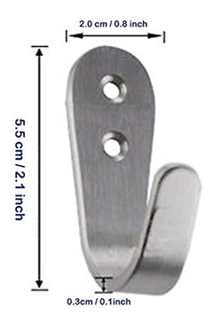 Imagen de Deezio - Gancho Acero Inoxidable Extra Fuerte Con Tornillos