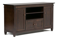 Mueble Para Tv Con Estantes De Madera Color Marrón Oscuro.