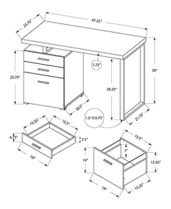 Imagen de Escritorio Para Computadora Con Cajones, Madera, Blanco