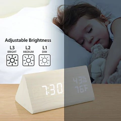 Reloj Despertador De Madera Led Digital De Escritorio.oct17 - tienda online
