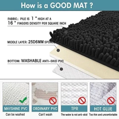 Alfombra De Baño Antideslizante De 24x39 Negro - tienda en línea