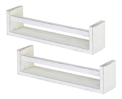 Estantería Flotante De Madera Color Blanco/2 Unidades - tienda online