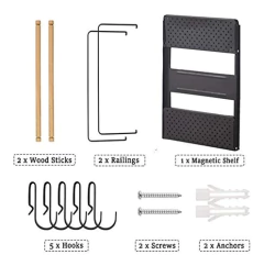 Estantería Magnética Para Nevera De Metal Negro/4 Niveles. - Danielle's Store