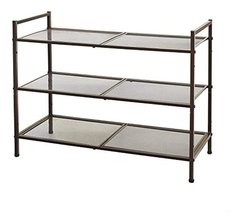 Organizador De Zapatos Apilable Metal Marrón/3 Niveles.