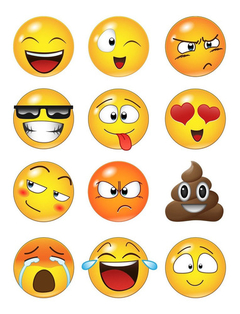 Adhesivo Gráfico De Pared Con 12 Caras Grandes De Emoji - comprar online