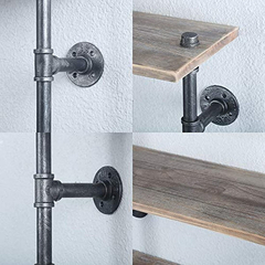 Estantería Flotante De Madera Y Metal De 3 Niveles, Marrón - Danielle's Store