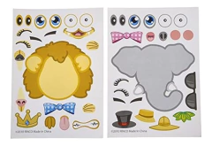 12 Pegatinas Make-a-zoo, Selva De Animales - comprar online