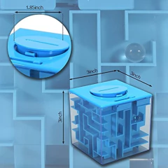 Caja Rompecabezas Laberinto Para Dinero Caja Alcancía Azul en internet