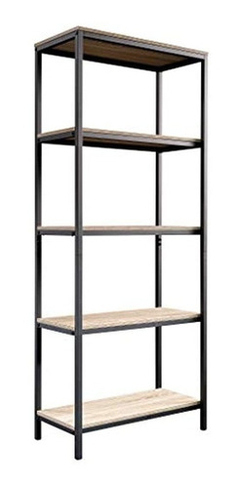Estantería De Metal Y Madera, Color Marrón-negro, 5 Niveles