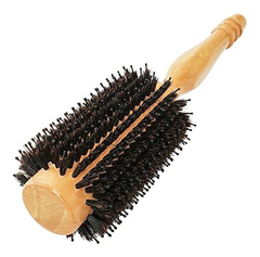 Cepillo Redondo De Cerdas De Jabalí Con Barril De Madera
