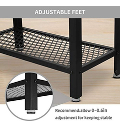 Mesa Auxiliar De Metal Y Madera Color Negro/2 Niveles - tienda online